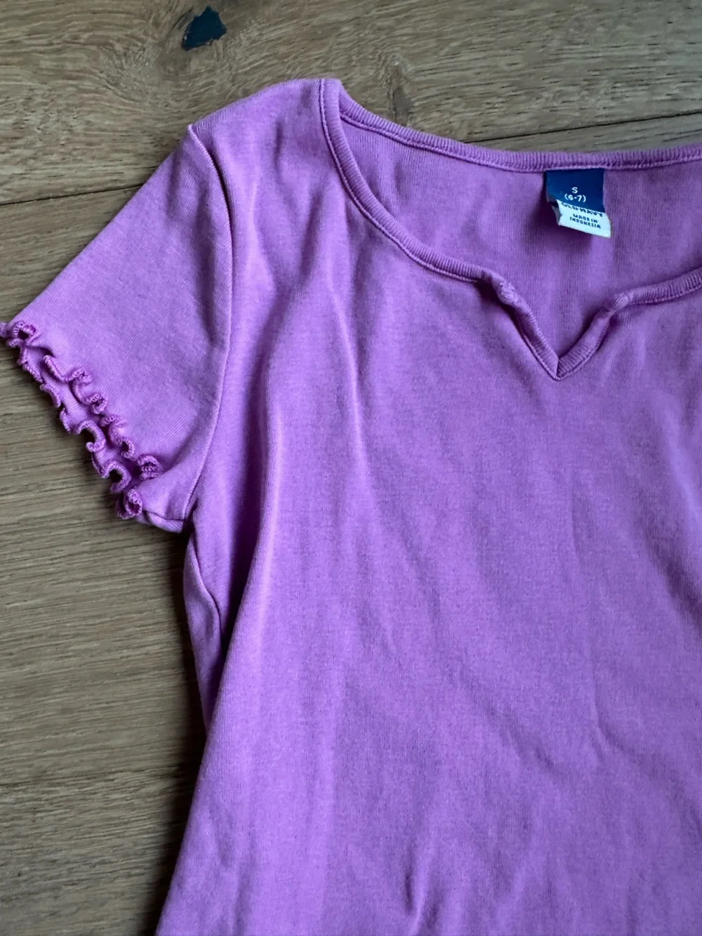 Old Navy Lettuce-Edge Short Sleeve Tee Girls' Purple S